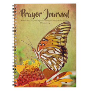Butterfly Zinnia Prayer Journal Notizblock