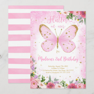 Butterfly zum Geburtstag Einladung