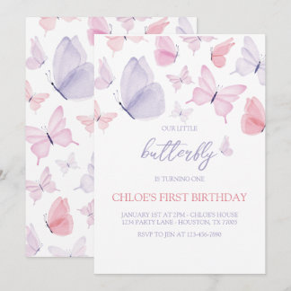 Butterfly zum Geburtstag Einladung