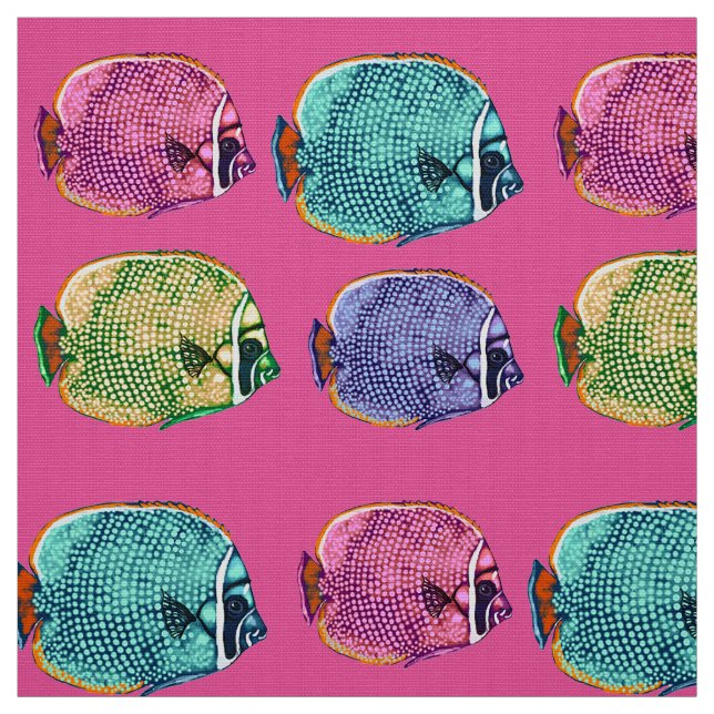 Butterflyfish, Korallenriff Fische unter Wasser Wa Stoff (Muster)