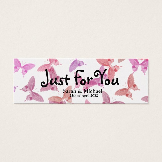 Butterfly'Just for You Gastgeschenk Hochzeit Gift- (Vorderseite)