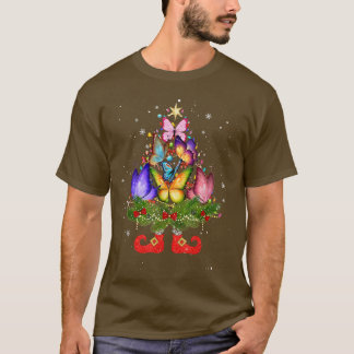 Butterflys Christmas Tree Lights Funny Weihnachtsm T-Shirt