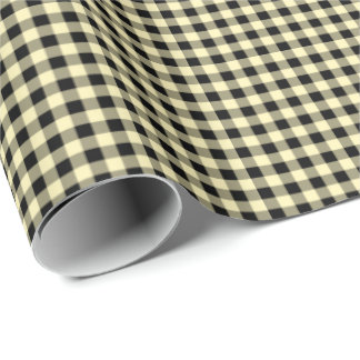 Buttergelb | Black Gingham Wrapping Paper Geschenkpapier