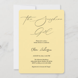 Buttergelb Das Sonnenscheinkleid-Brautparty Einladung