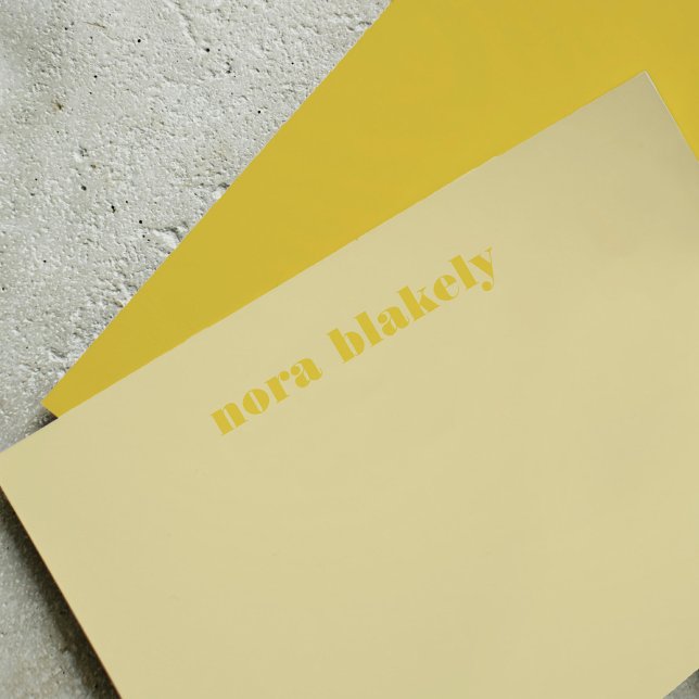 Buttergelb Einfach Personalisiert Mitteilungskarte (Butter Yellow Simple Personalized Note Card)