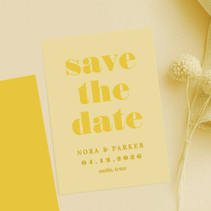 Buttergelb Einfache moderne Hochzeit Save The Date