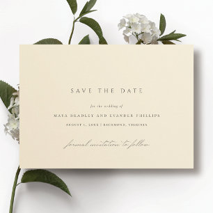 Buttergelb   Elegante Minimalistische Hochzeit Save The Date