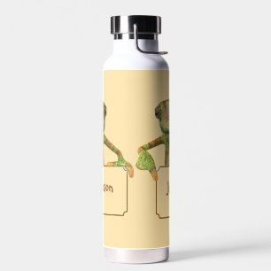 Buttergelb mit mehrfarbigem gemustertem Eidechse Trinkflasche