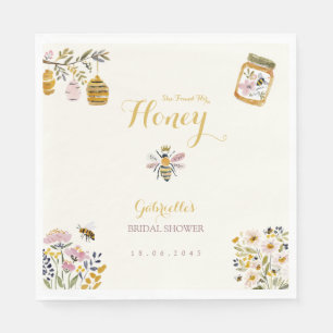 Buttergelb Sie fand ihre Honigbiene Hochzeitsgesel Serviette
