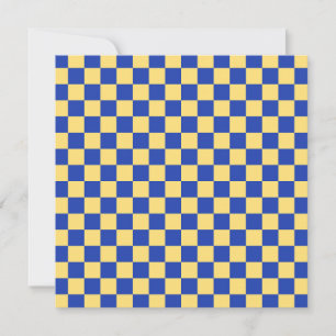 Buttergelb und blau kariertes Brettmuster Dankeskarte
