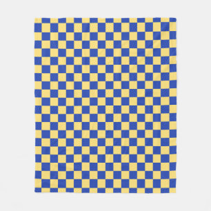Buttergelb und blau kariertes Brettmuster Fleecedecke
