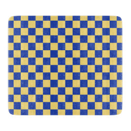 Buttergelb und blau kariertes Brettmuster Schneidebrett