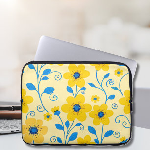Buttergelb und blau laptopschutzhülle