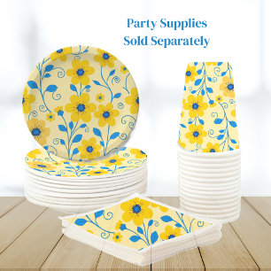 Buttergelb und blau serviette