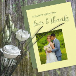 Buttergelb und Minimalistische Hochzeit Dankeskarte