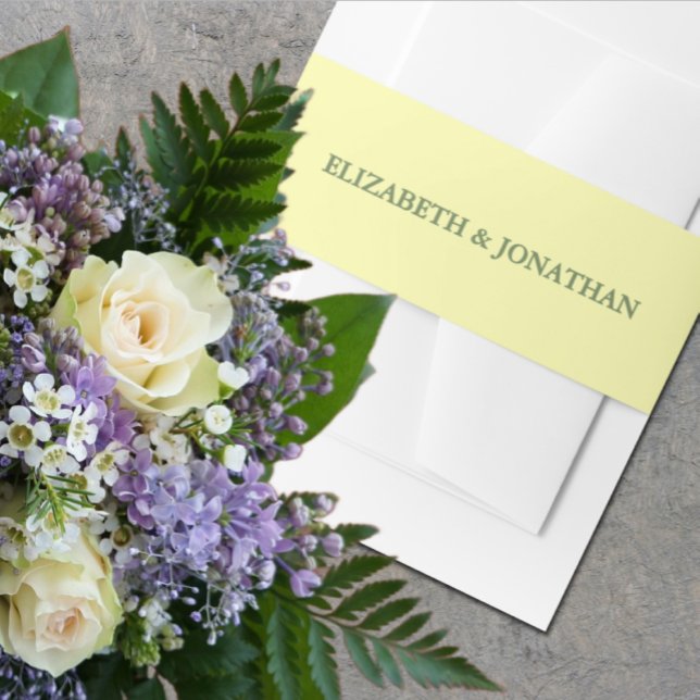 Buttergelb und Minimalistische Hochzeit Einladungsbanderole (Von Creator hochgeladen)