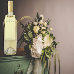 Buttergelb und Minimalistische Hochzeit Flaschenanhänger