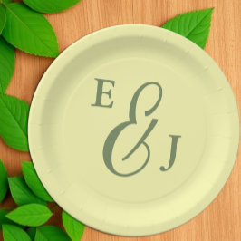 Buttergelb und Minimalistische Hochzeit Pappteller