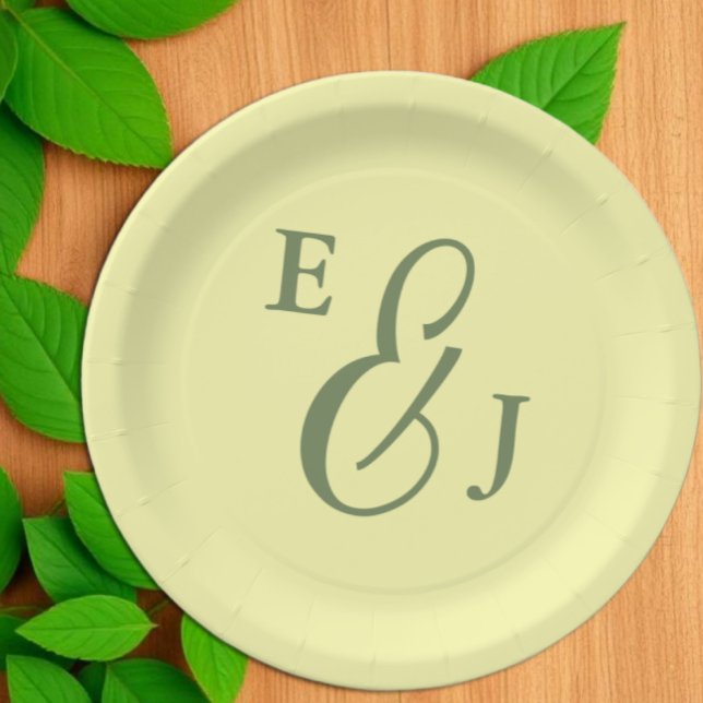 Buttergelb und Minimalistische Hochzeit Pappteller (Von Creator hochgeladen)