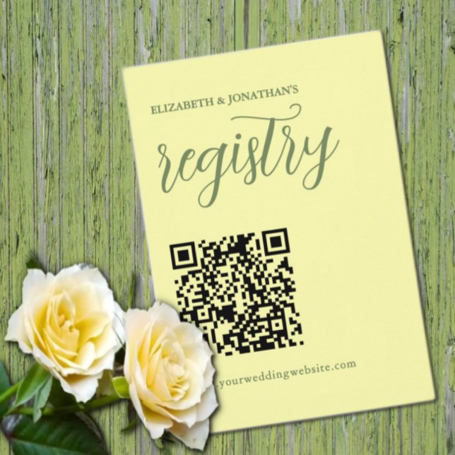 Buttergelb und Minimalistische Hochzeitsregistrier Begleitkarte (Von Creator hochgeladen)