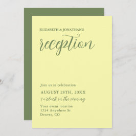 Buttergelb und Minimalistischer Empfang Einladung