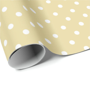 Buttergelb White Polka Dot Wrapping Paper Geschenkpapier