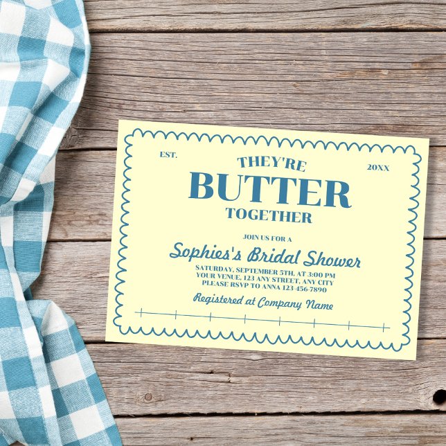 Buttergelbe Vintage-Packung Junggesellinnenabschie Einladung (Butter Yellow Vintage Package Bridal Shower Invitation)