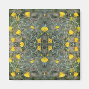 Buttergelbes Kalifornisches Mohn-Muster-Magnet Magnet