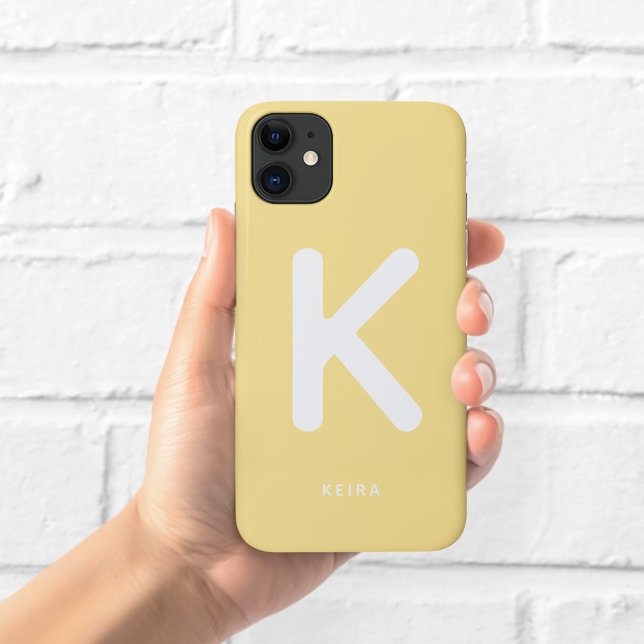Buttergelbes Monogramm-Handyhülle Case-Mate iPhone Hülle (Von Creator hochgeladen)