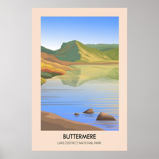 Buttermere Lake District Reiseposter Poster (Vorne)