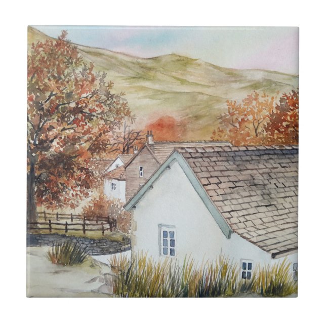 Buttermere Village, Lake District, England Fliese (Vorderseite)