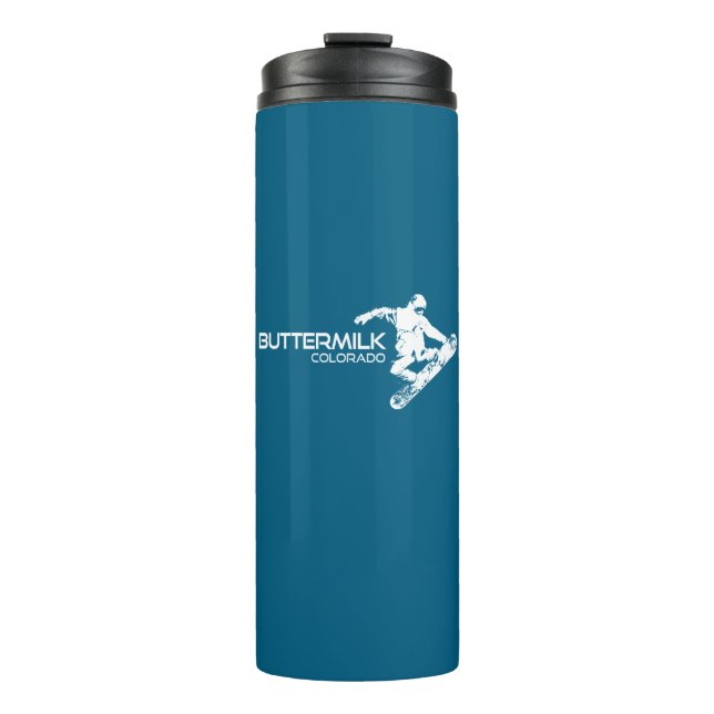 Buttermilk Colorado Snowboarder Thermosbecher (Vorderseite)