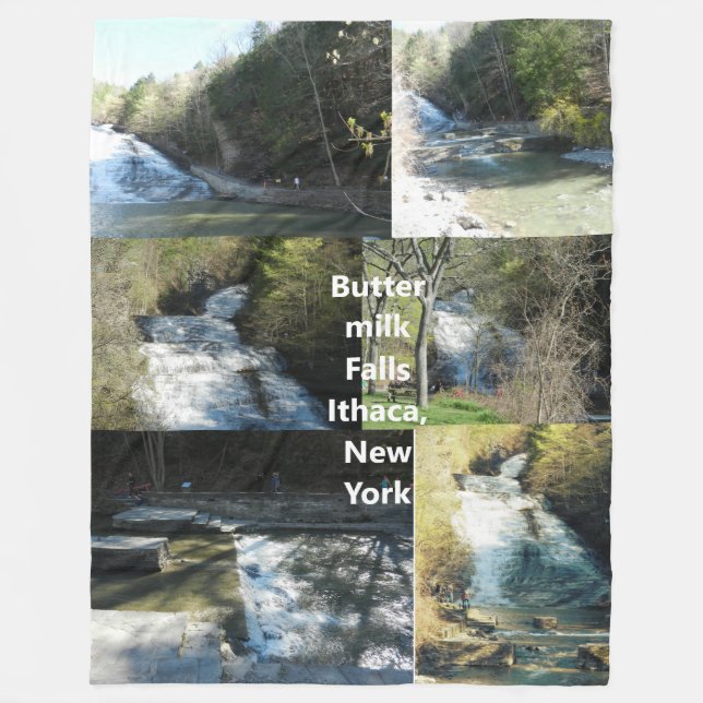 BUTTERMILK FALLS ITHACA NEW YORK throw Fleecedecke (Vorderseite)