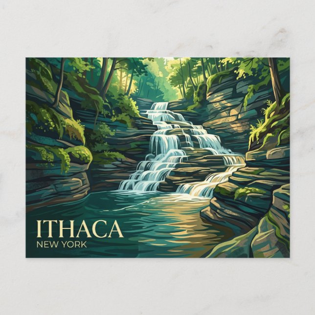 Buttermilk Falls State Park USA Postkarte (Vorderseite)