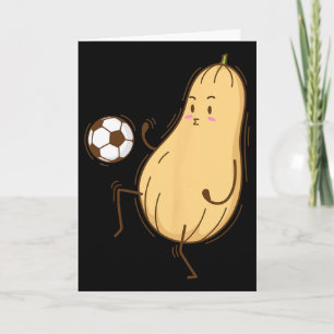 Butternusskürbis spielt Fußball Karte