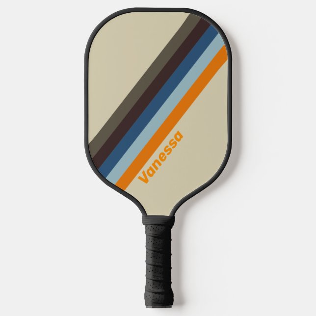 Butternut Fade Stripes mit Name Pickleball Schläger (Vorderseite)