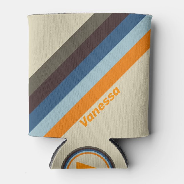 Butternut Fade Stripes mit Name Ping Pong Paddle Dosenkühler (Vorderseite)