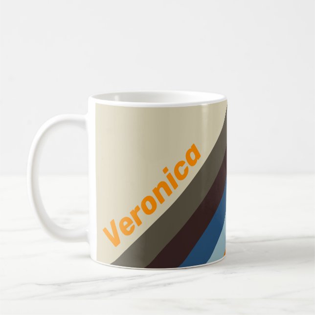 Butternut Fade Stripes with Name Ping Pong Paddle Kaffeetasse (Links)