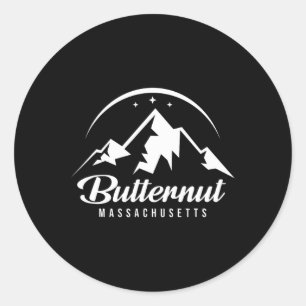Butternut Machusetts Skigebiet Snowboardin Runder Aufkleber