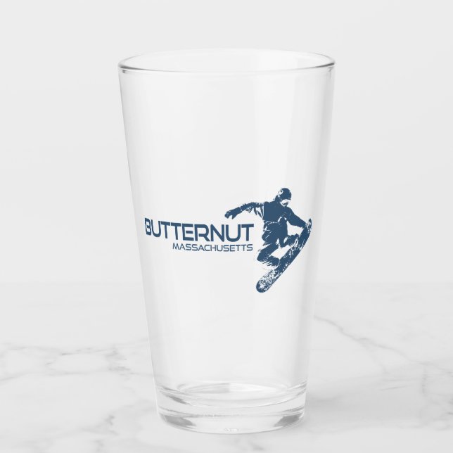 Butternut Massachusetts Ski Resort Snowboarder Glas (Vorderseite)