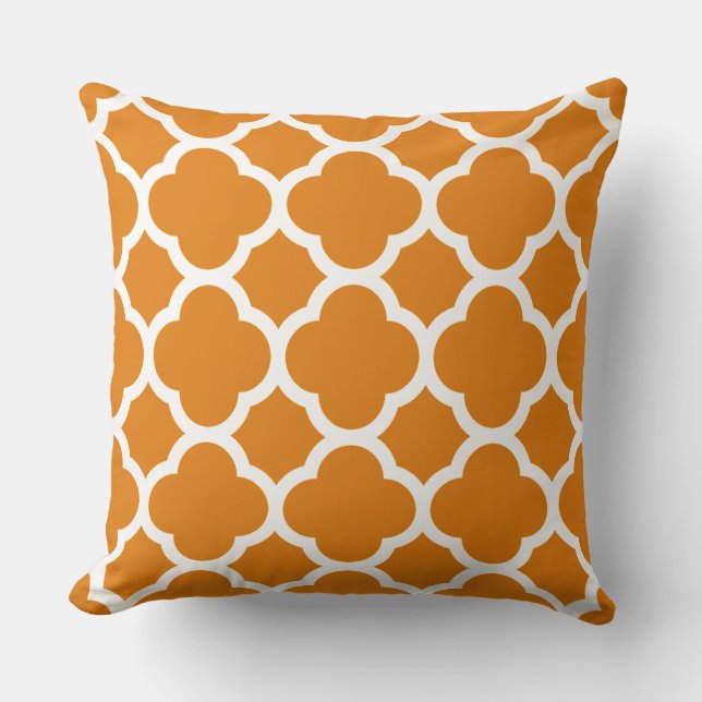 Butternut Squash Orange Quatrefolienmuster Kissen (Vorderseite)