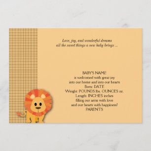 Butterscotch Lion Baby Ankündigung