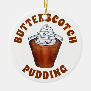 Butterscotch Pudding gepeitschte Creme Süd Food Keramik Ornament