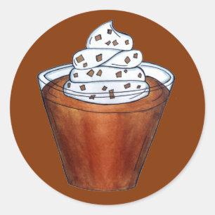 Butterscotch Pudding gepeitschte Creme Süd Food Runder Aufkleber