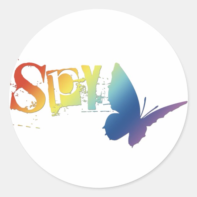 ButterSPY. Runder Aufkleber (Vorderseite)