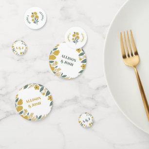 Buttertasse Gelbe Blüte Moderne Hochzeit Konfetti