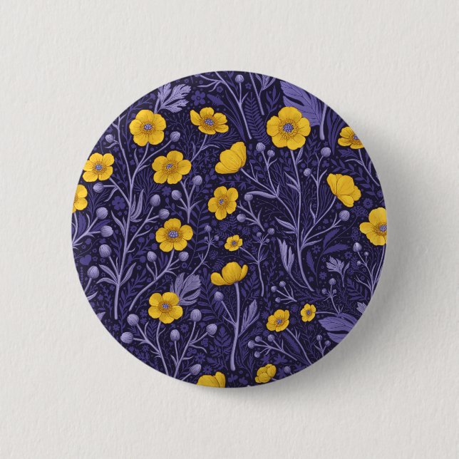 Buttertassen, gelb und violett button (Vorderseite)