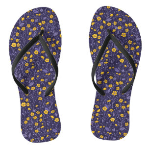 Buttertassen, gelb und violett flip flops