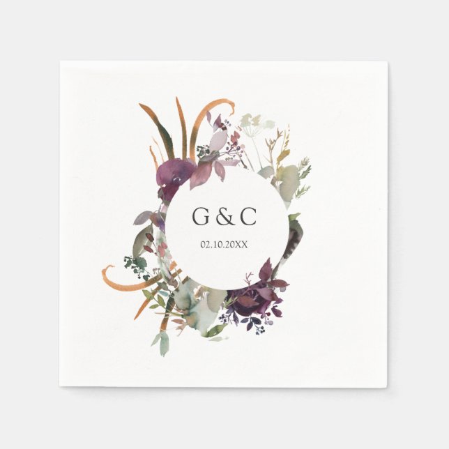 Butterum & Plum Personalisiert Wedding Napkin 1 Serviette (Vorderseite)