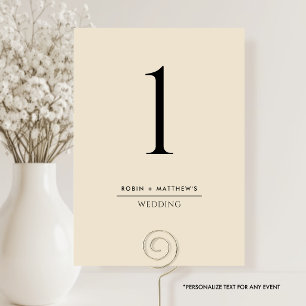 Buttery Beige Elegant und einfache Tischnummer
